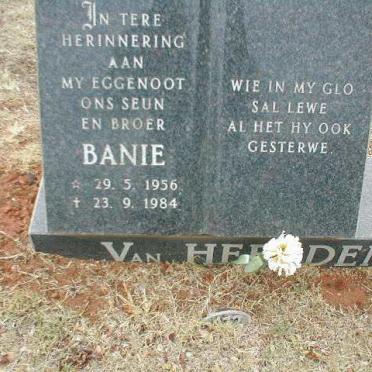 HEERDEN Banie, van 1956-1984