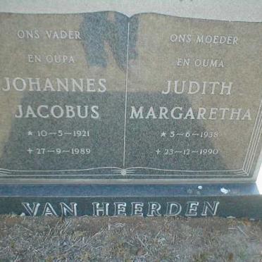 HEERDEN Johannes Jacobus, van 1921-1989 &amp; Judith Margaretha 1938-1990
