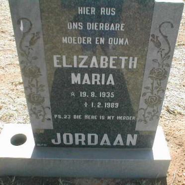 JORDAAN Elizabeth Maria 1935-1989