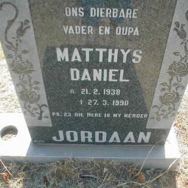 JORDAAN Matthys Daniel 1938-1990