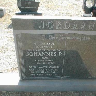 JORDAAN Johannes P. 1941-1990