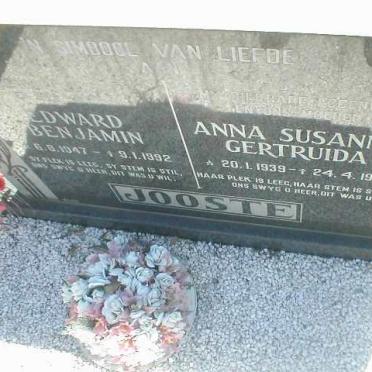 JOOSTE Edward Benjamin 1947-1972 &amp; Anna Susanna Gertruida 1939-1985
