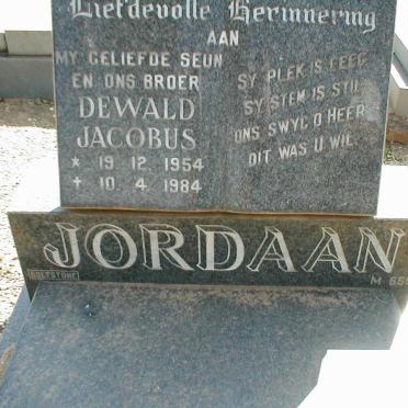JORDAAN Dewald Jacobs 1954-1984