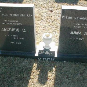 KOCK Jacobus C. 1923-1989 &amp; Anna A.E. 1922-