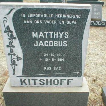 KITSHOFF  Matthys Jacobs 1900-1984
