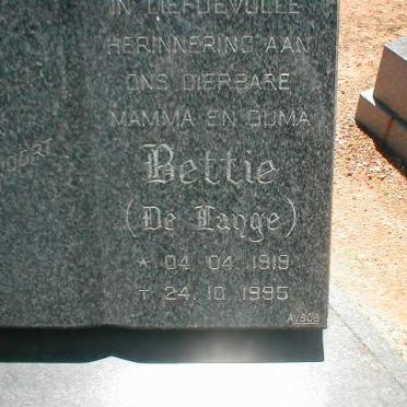 LANGE Bettie, de 1919-1985