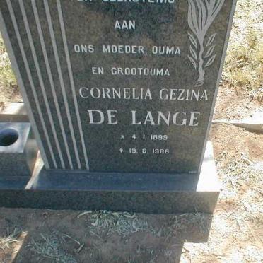 LANGE Cornelia Gezina, de 1899-1986