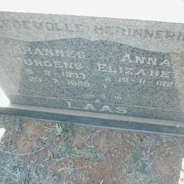 LAAS Johannes Jurgens 1933 - 1988 &amp; Anna Elizabeth 1929 -