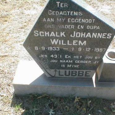LUBBE Schalk Johannes Willem 1933-1987