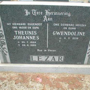 LEZAR Theunis Johannes 1924-1985 &amp; Gwendoline 1938-