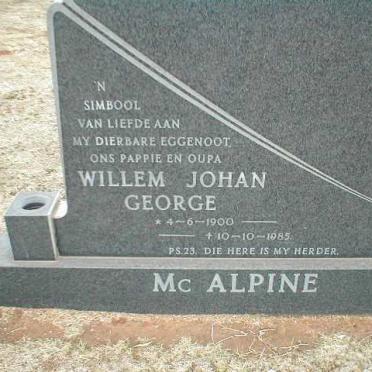 MC ALPINE Willem Johan George 1900-1985