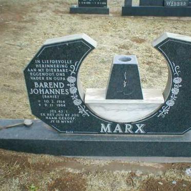 MARX Barend Johannes 1914-1984