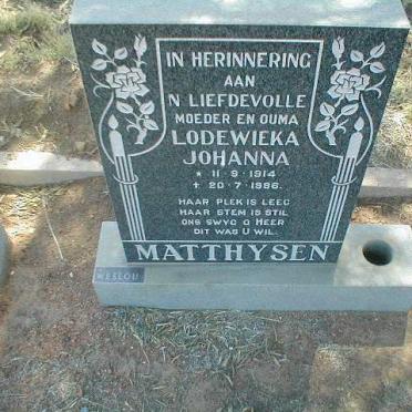 MATTHYSEN Lodewieka Johanna 1914-1986