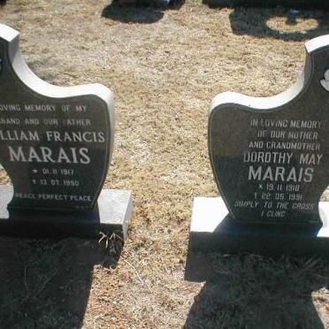 MARAIS William Francis 1917-1990 &amp; Dorothy May 1918-1991