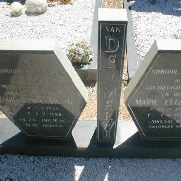 MERWE Johannes Cornelius, van der 1925-1985 &amp; Marie Elizabeth 1927-1991