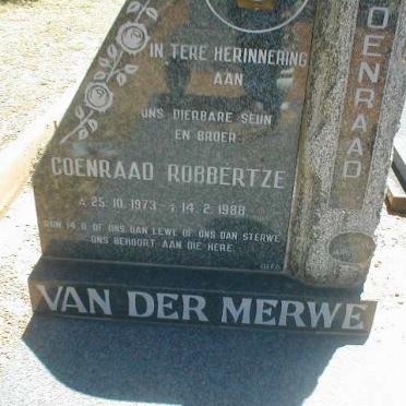 MERWE Coenraad Robbertze, van der 1973-1988