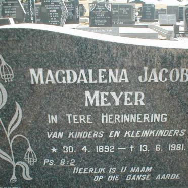 MEYER  Magdalena Jacoba 1892-1981