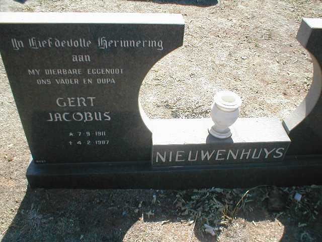 NIEUWENHUYS Gert Jacobus 1911-1987