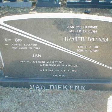 NIEKERK Jan, van 1910-1986 &amp; Elizabeth Fredrika 1910-1998