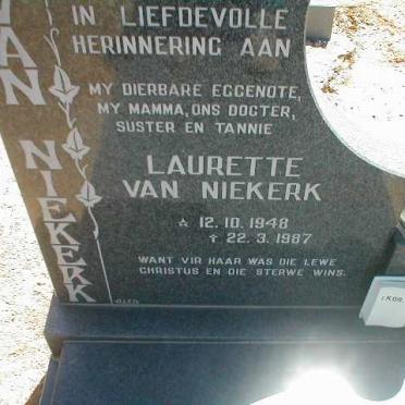 NIEKERK Laurette, van 1948-1987