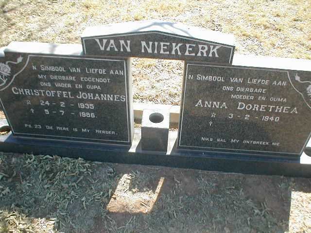 NIEKERK Christoffel Johannes, van 1935-1986 &amp; Anna Dorethea 1940-