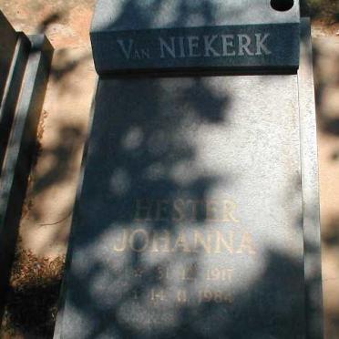 NIEKERK Hester Johanna, van 1917-1984