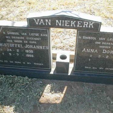 NIEKERK Christoffel Johannes, van 1935-1986 &amp; Anna Dorethea 1940-