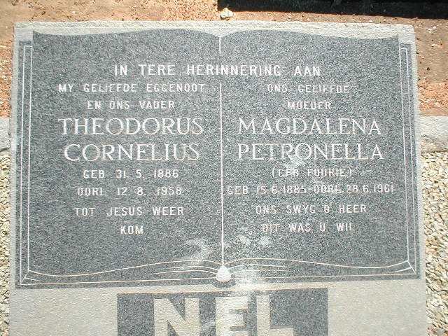 NEL Theodorus Cornelius 1886-1958 &amp; Magdalena Petronella FOURIE 1885-1961