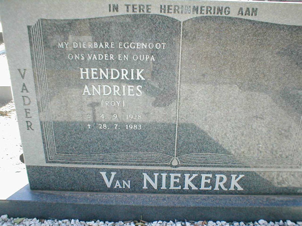 NIEKERK Hendrik Andries, van 1928-1983