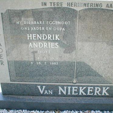 NIEKERK Hendrik Andries, van 1928-1983