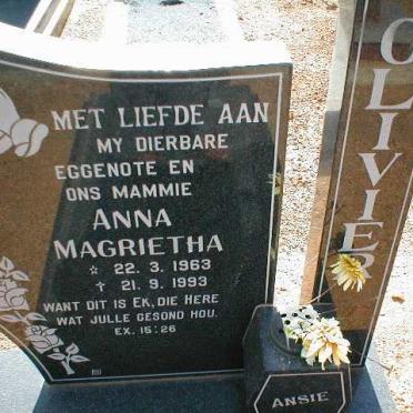 OLIVIER Anna Magrietha 1963-1993