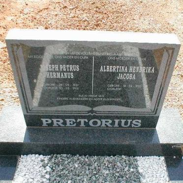 PRETORIUS Joseph Petrus Hermanus 1931-1993 &amp; Albertina Hendrika Jacoba 1935-