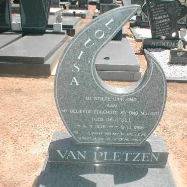PLETZEN Louisa, van, geb. OELOFSE 1938-1988