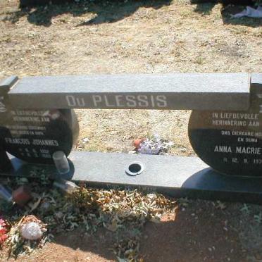 PLESSIS Francois Johannes, du 1932-1988 &amp; Anna Margaretha 1935-