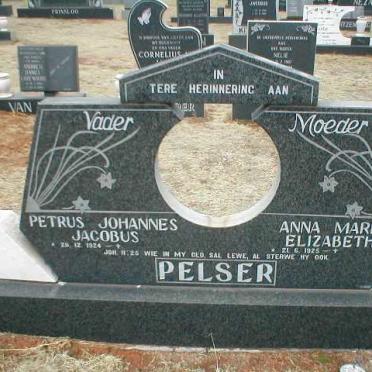 PELSER Petrus Johannes Jacobs 1924- &amp; Anna Maria Elizabeth 1925-