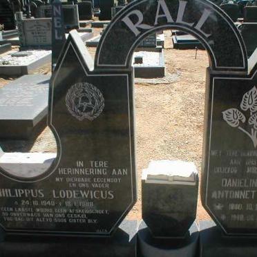 RALL Philippus Lodewicus 1940-1988 &amp; Danielina Antonnetta 1940-