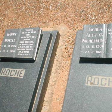 ROCHE Harry Boylle 1937-1998 &amp; Jacoba Aletta Wilhelmina 1936-1986