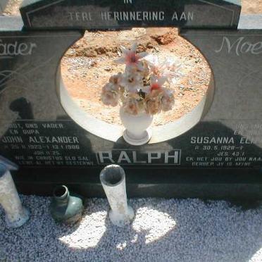 RALPH John Alexander 1923-1986 &amp; Susanna Elizabeth 1928-