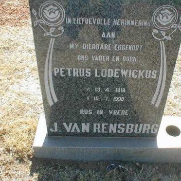 RENSBURG Petrus Lodewickus, Janse van 1918-1990