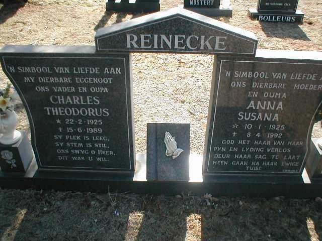 REINECKE Charles Theodorus 1925-1989 &amp; Anna Susana 1925-1992