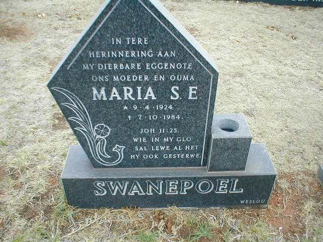 SWANEPOEL Maria S.E. 1924-1984