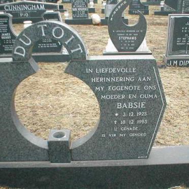 TOIT Babsie, du 1925-1985