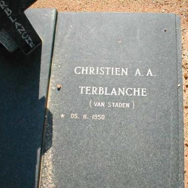 TERBLANCHE Christien A.A. geb. VAN STADEN 1950-