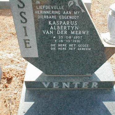 VENTER Kasparus Albertyn van der Merwe 1957-1991