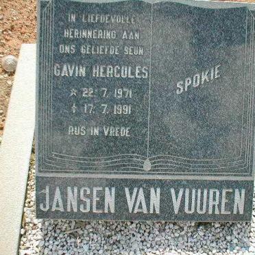 VUUREN Gavin Hercules, Jansen van 1971-1991