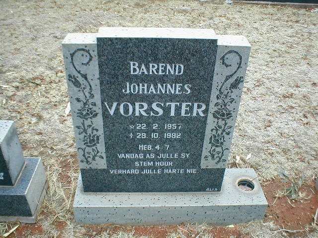 VORSTER Barend Johannes 1957-1982