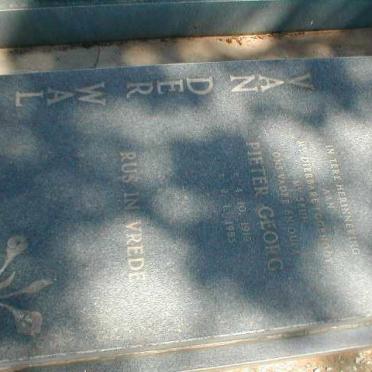 WAL Pieter Georg, van der 1919-1985