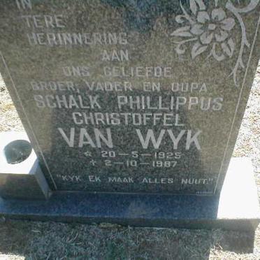 WYK Schalk Phillippus Christoffel, van 1925-1987
