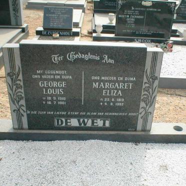 WET George Louis, de 1918-1981 &amp; Margaret Eliza 1919-1982