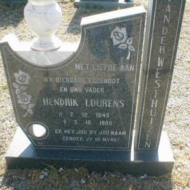 WESTHUIZEN Hendrik Lourens, van der 1945-1989